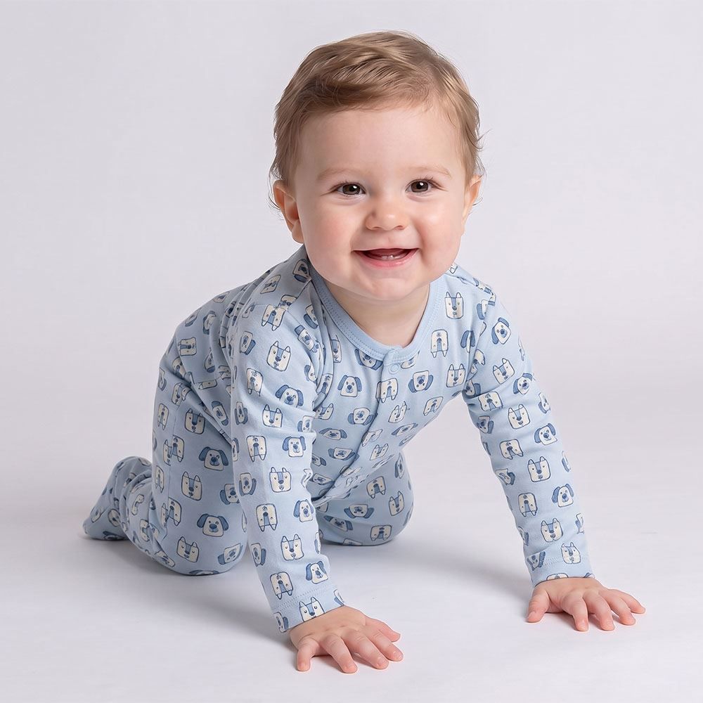 Macacão Bebê Menino Longo Com Pé Reversível Yoyo Baby
