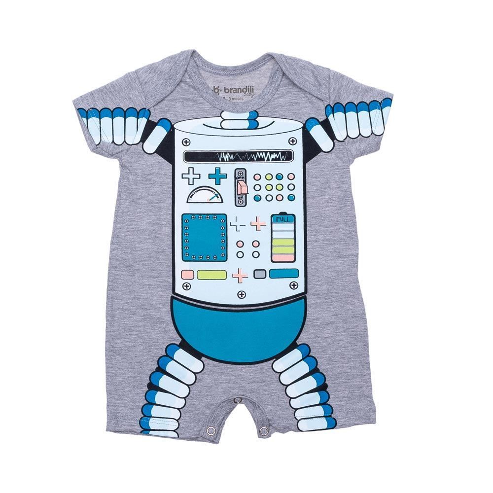 Macacão de Bebê Meia Malha Robô Brandili