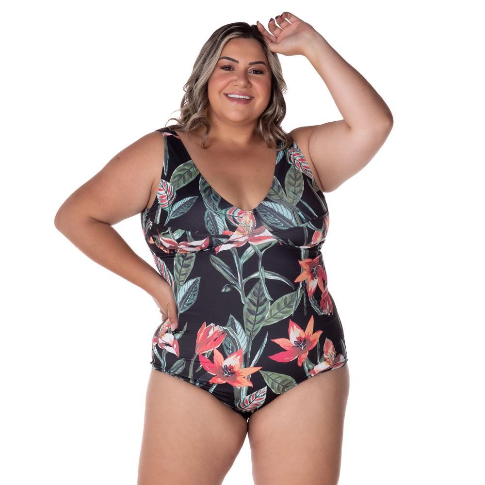 Maiô Plus Size Estampado Patrícia Foster Mais