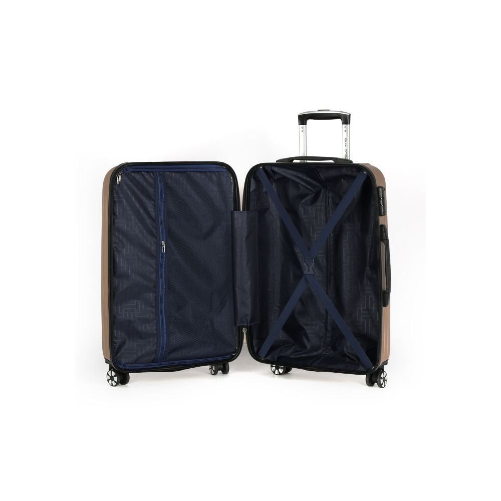 Mala De Viagem Grande Abs 360° Geneva Luxcel - Champanhe
