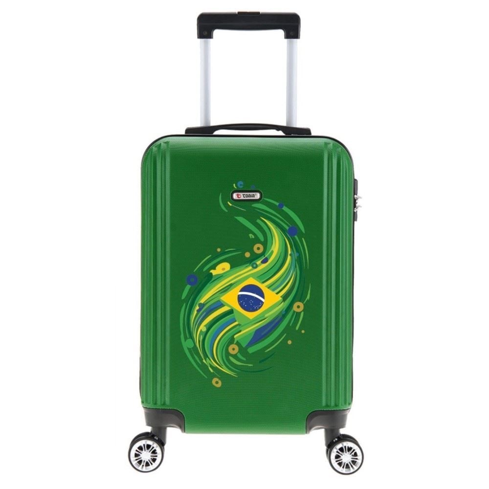Mala de Viagem Grande Tonin Verde em Abs com Rodas 360° Expansível - Bandeira