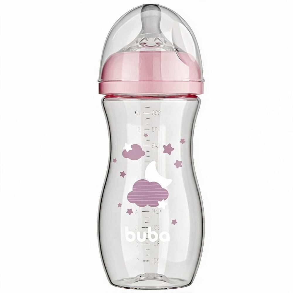 Mamadeira Easy Flow Buba 330Ml - Nuvem Rosa