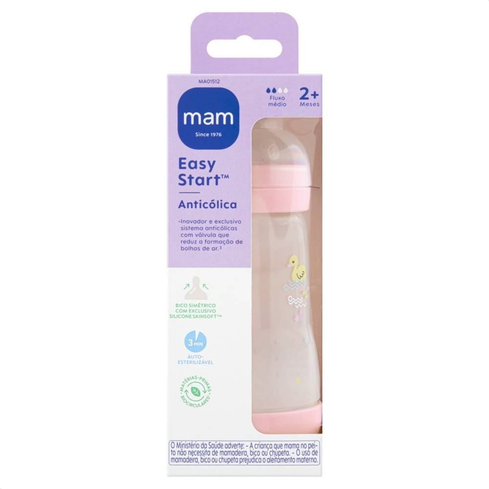 Mamadeira Mam Easy Start 260Ml - Rosa