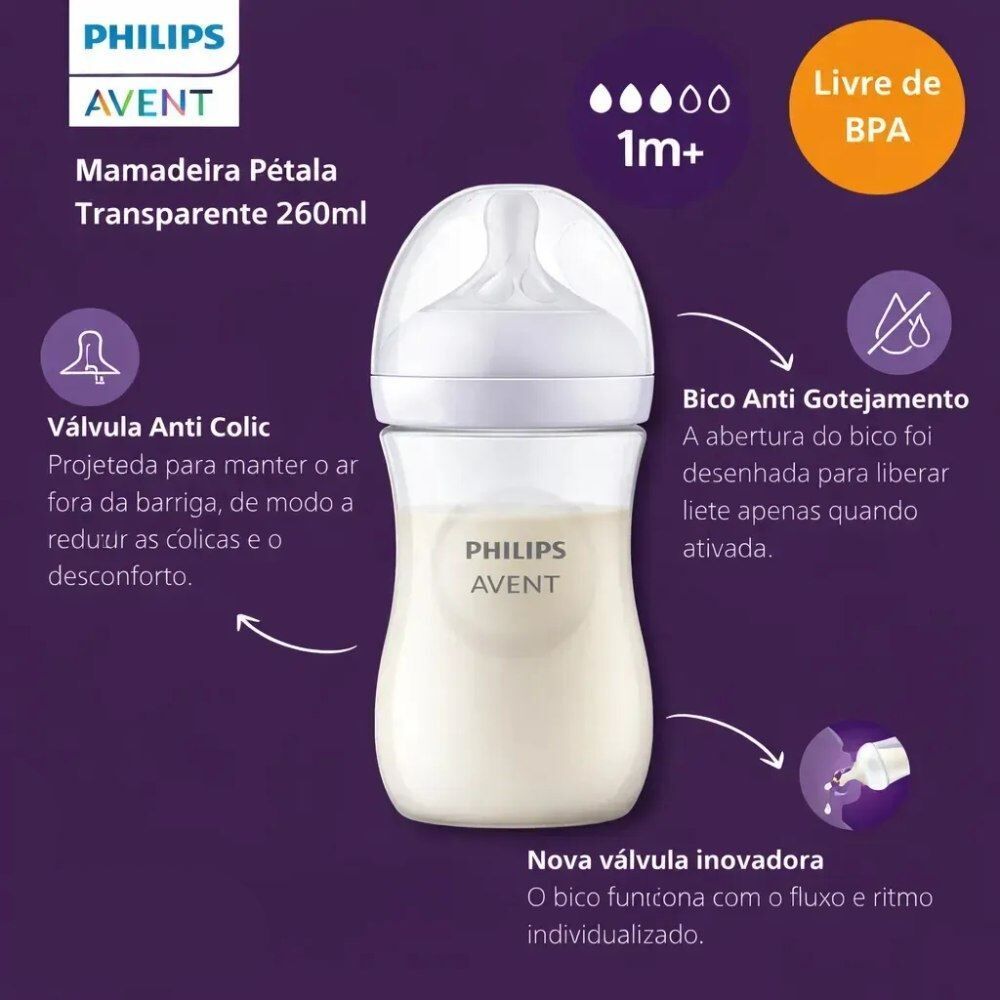 Mamadeira Pétala 260Ml Philips 3.0