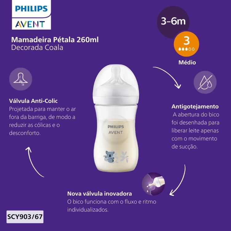 Mamadeira Pétala 3.0 Coala 260Ml