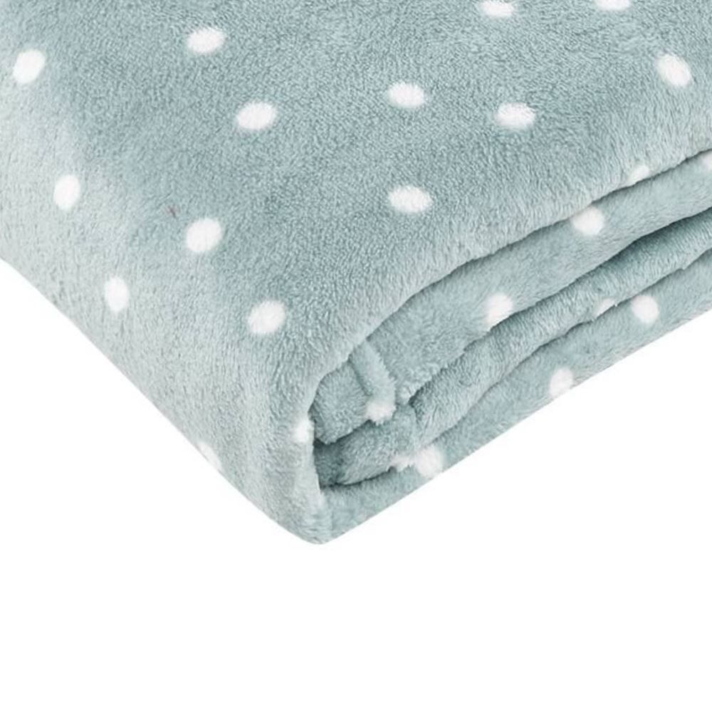 Manta de Bebê Microfibra 90X110cm Havan Baby 1 Peça - Poá Aqua