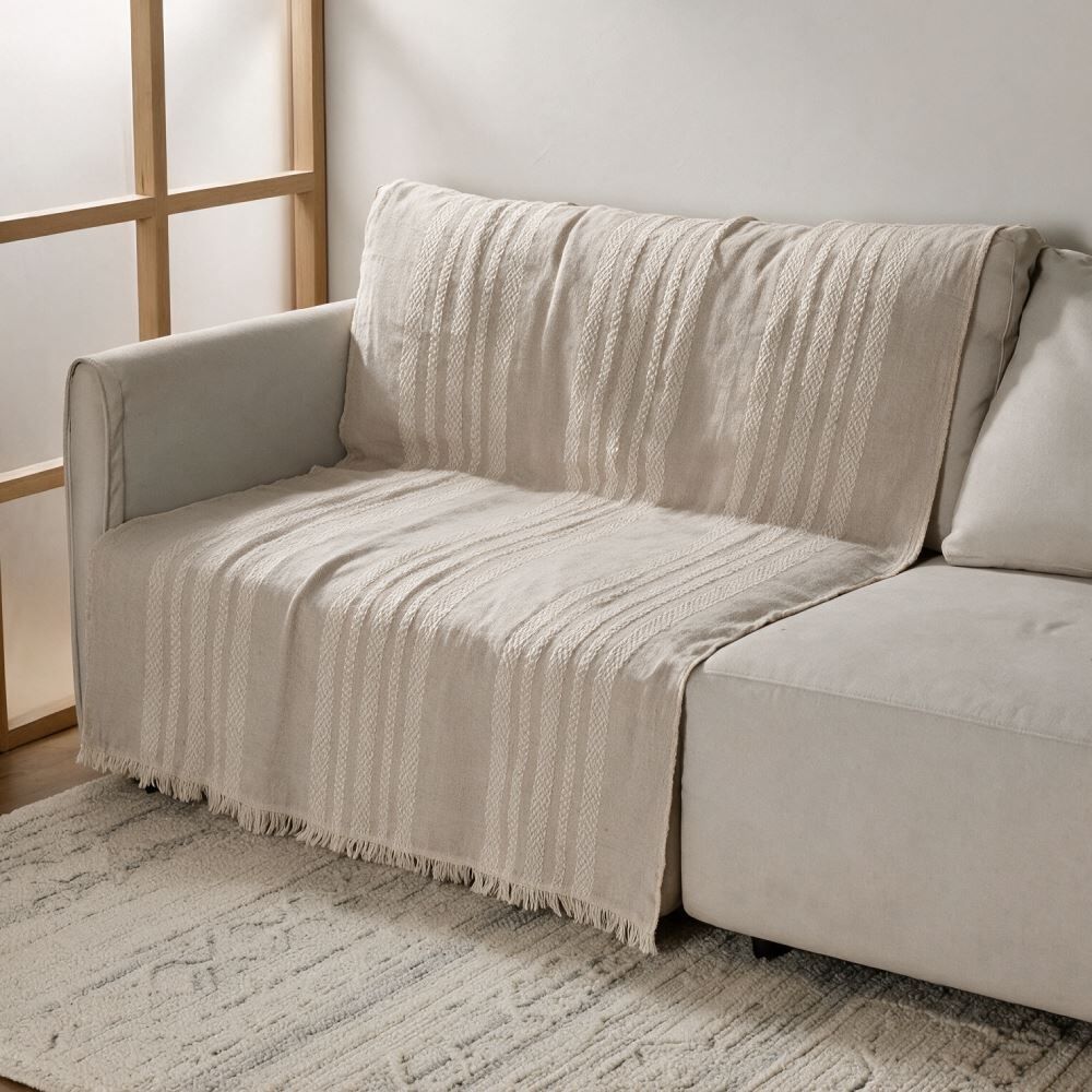 Manta de Sofá Império Jacquard 1,70X2,30M Havan Casa - Bege