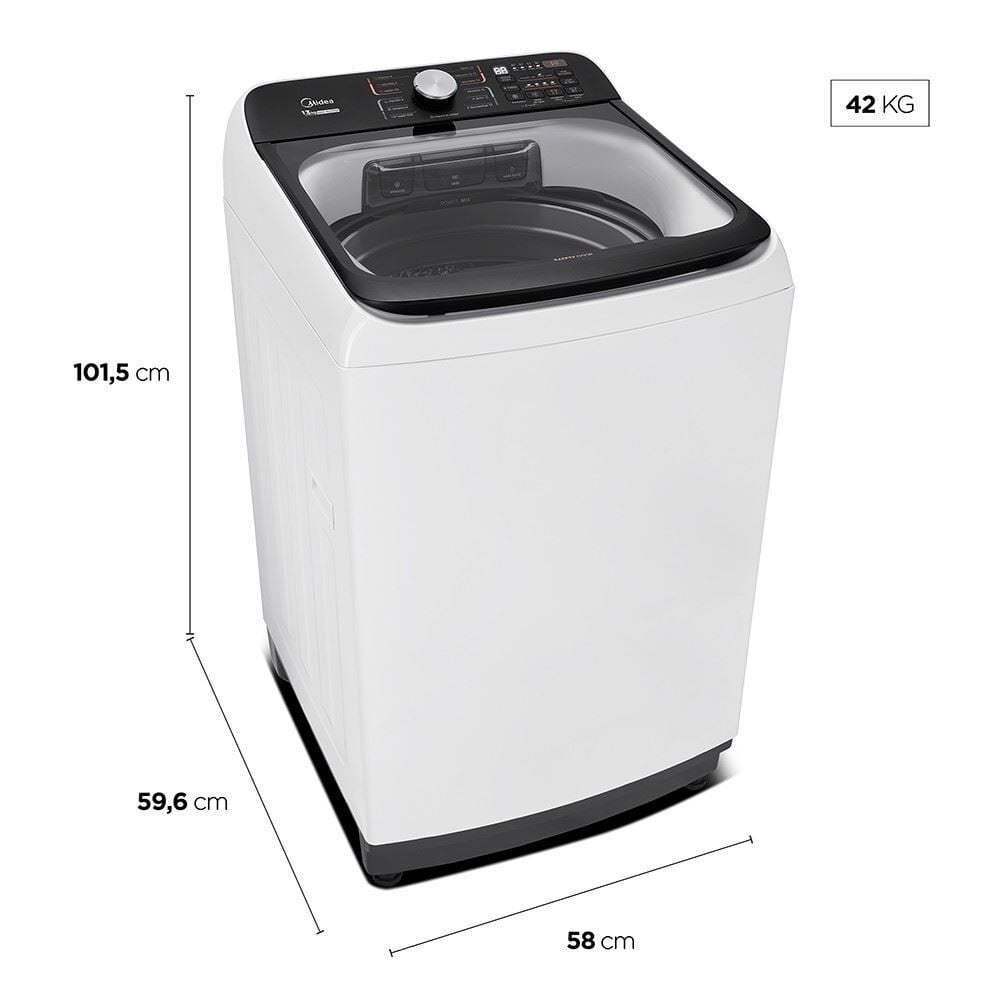 Máquina De Lavar Midea 13kg Branca Wave Agitator