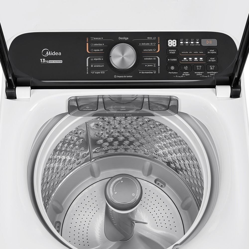 Máquina De Lavar Midea 13kg Branca Wave Agitator