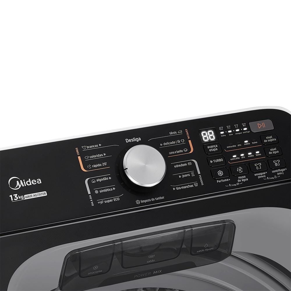 Máquina De Lavar Midea 13kg Branca Wave Agitator