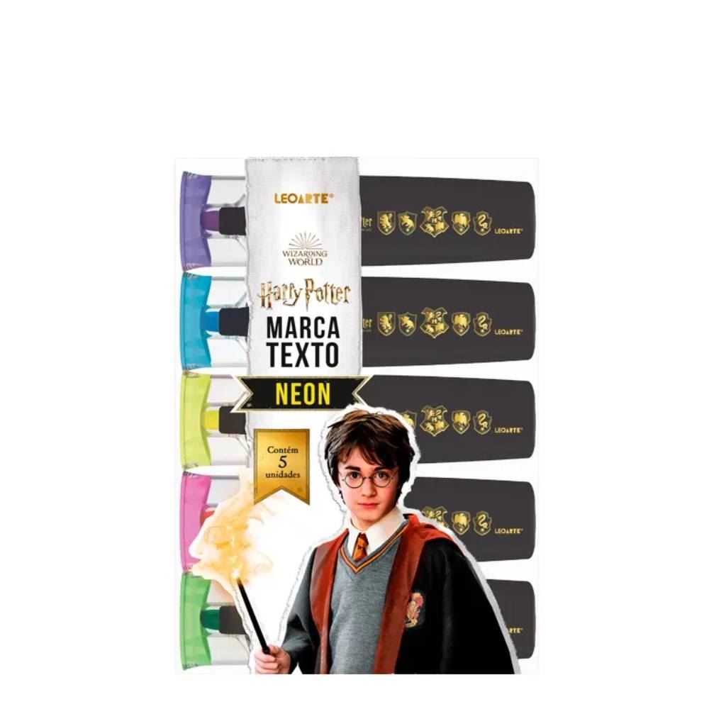 Marca-Texto Harry Potter 5 Cores Leoarte - 5 Unidades