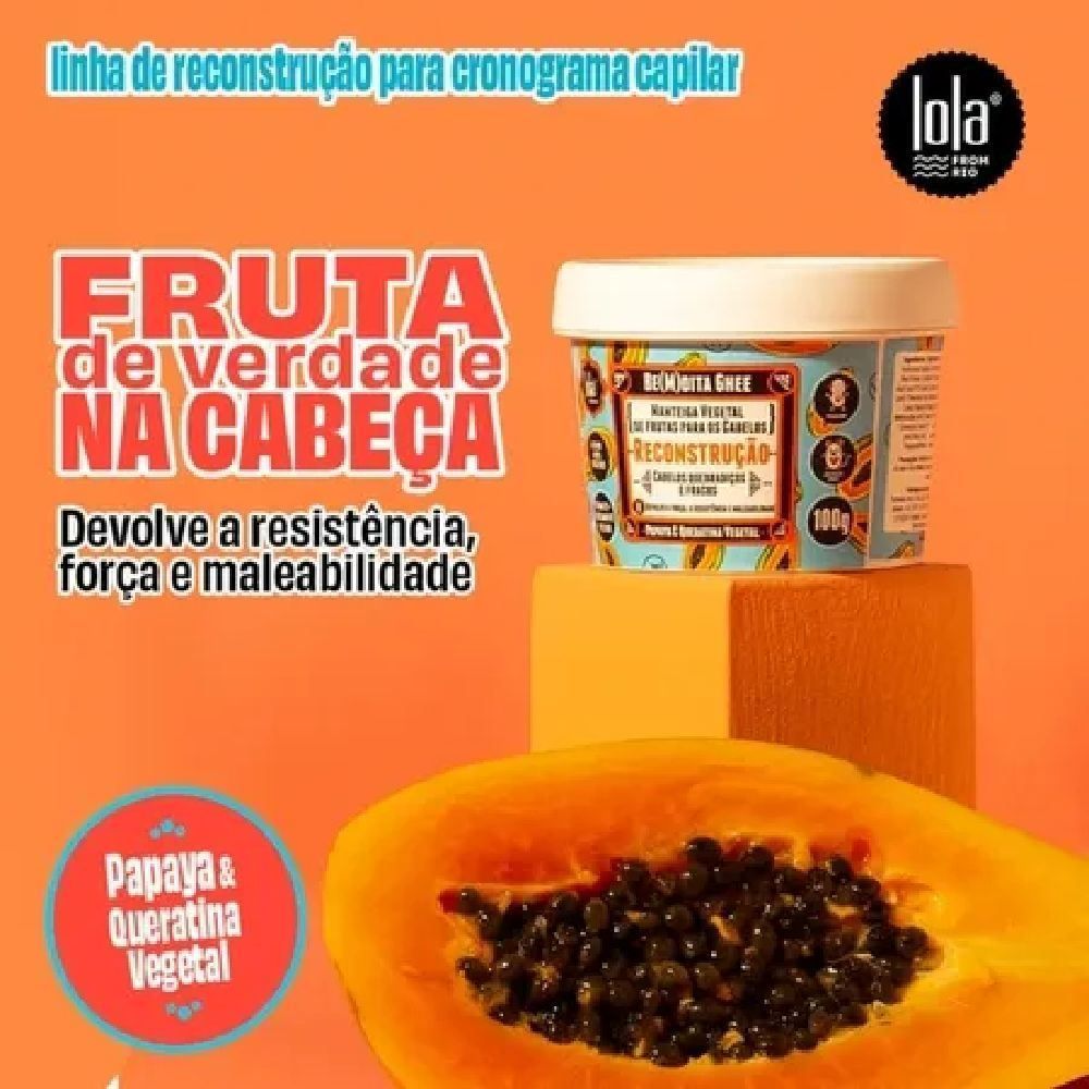 Máscara De Reconstrução Be(M)Dita Ghee Mamão Lola Cosmetics - 100g