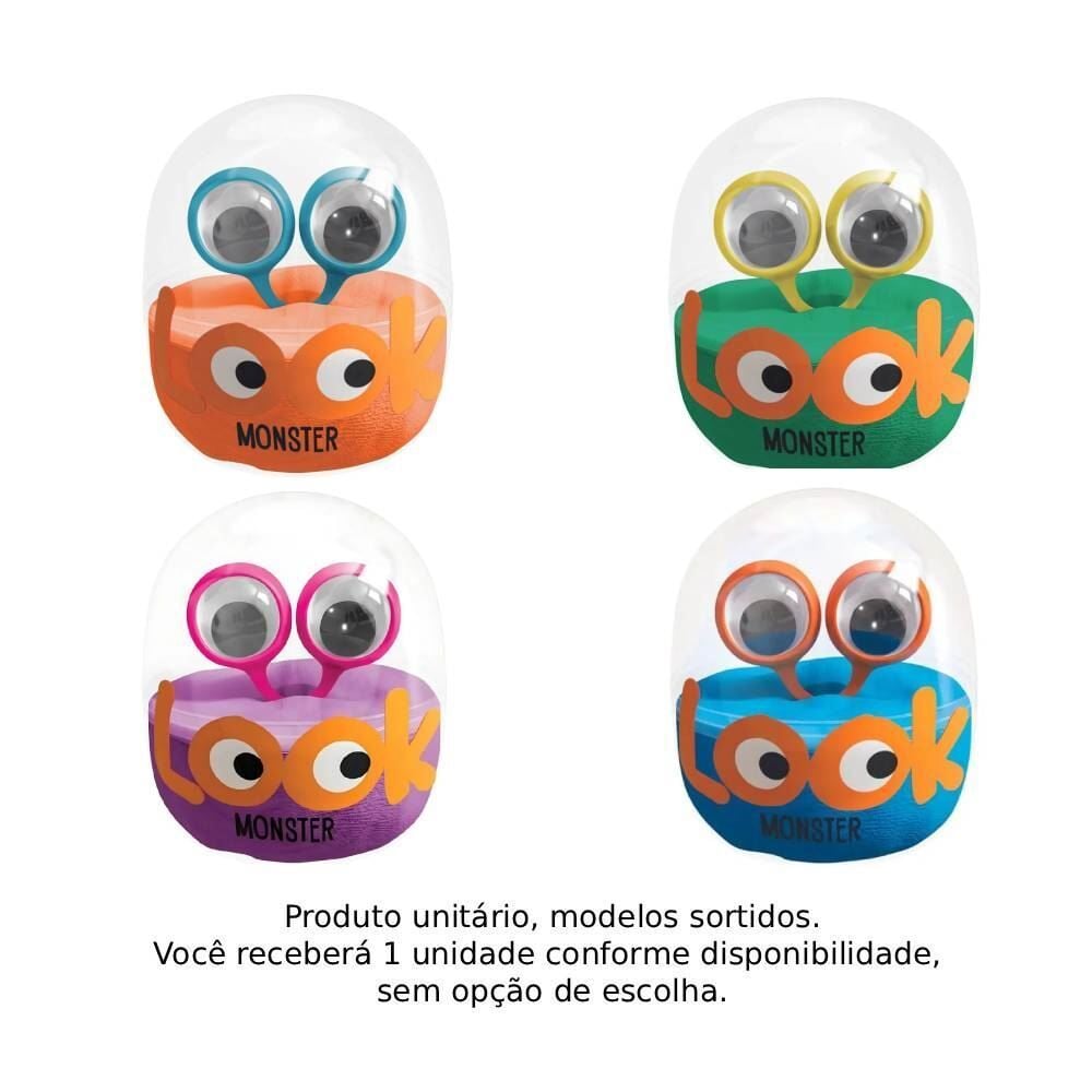 Massinha Stiica e Pula Look Monster 14G Doce Brinquedo - Sortido