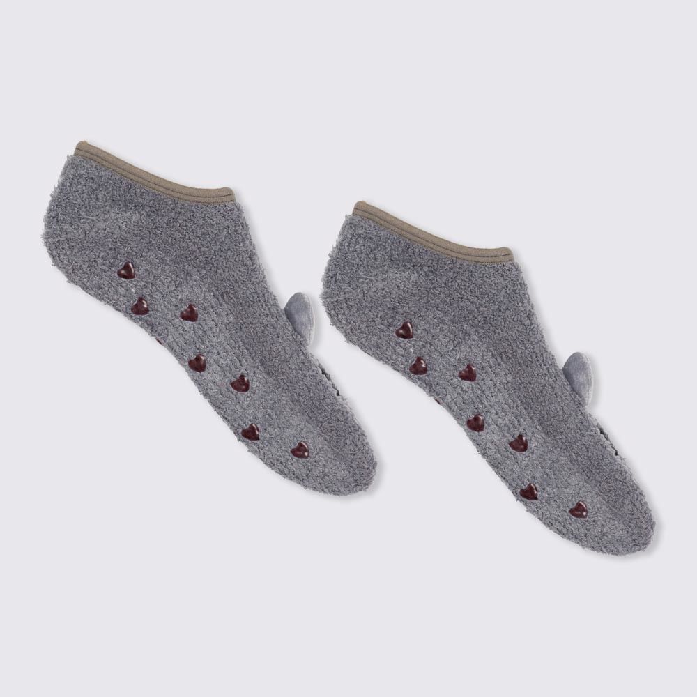 Meia Sapatilha Feminina Fleece Bulldog Camila Moretti - CINZA CLARO 34/39