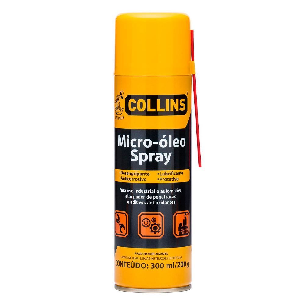 Micro-Óleo Desengripante Spray 300Ml Collins - Amarelo