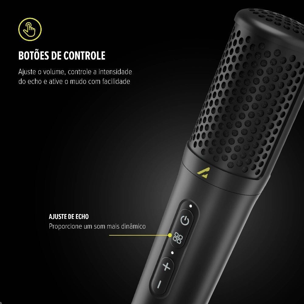 Microfone Wireless Bivolt Waaw Vocal 100 Pro Recarregável
