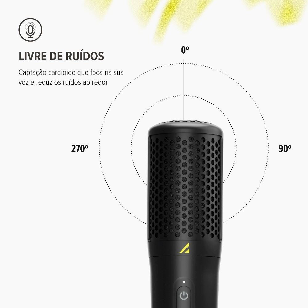 Microfone Wireless Bivolt Waaw Vocal 100 Pro Recarregável
