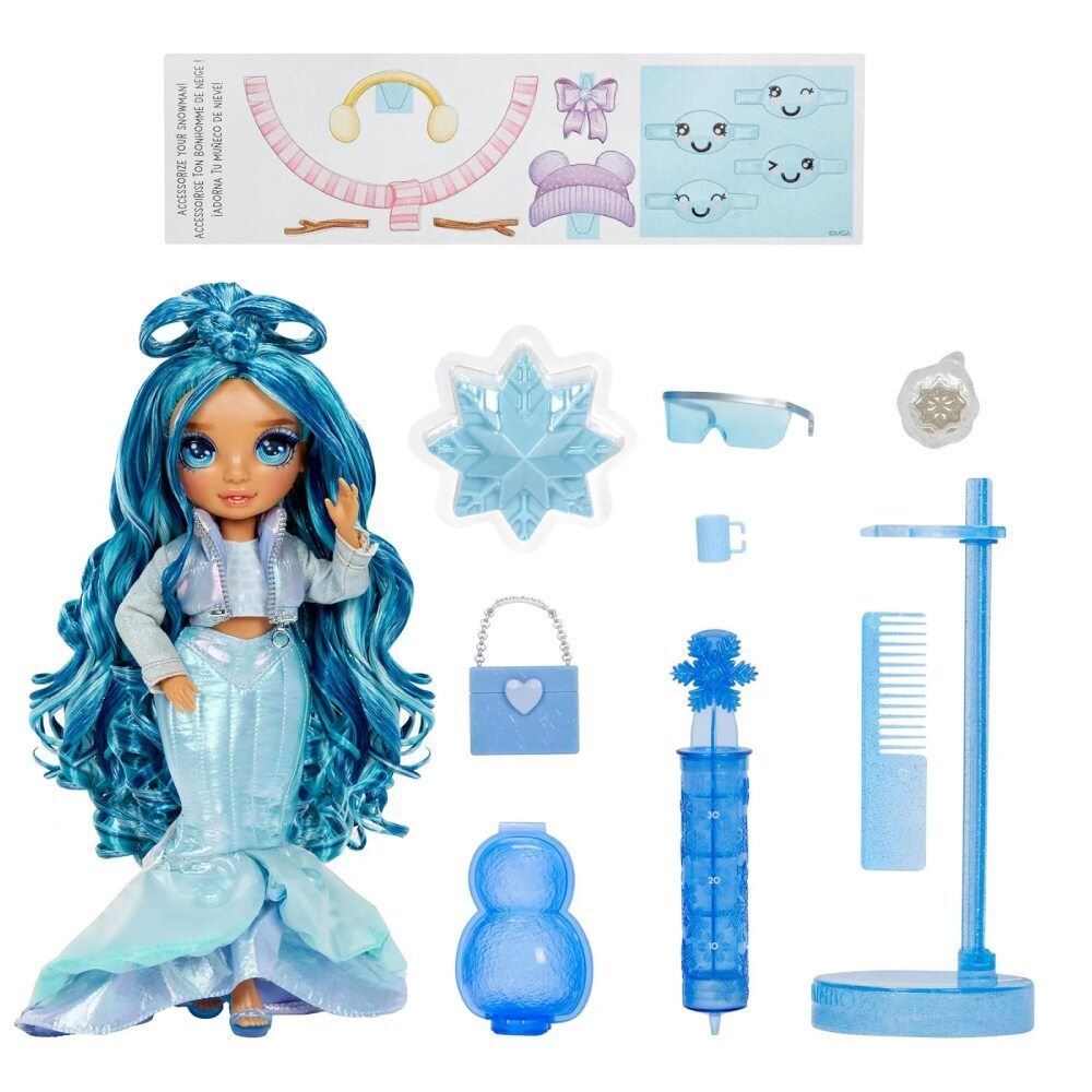 Mini Boneca Rainbow High Winter Wonderland Doll - Skyler Azul