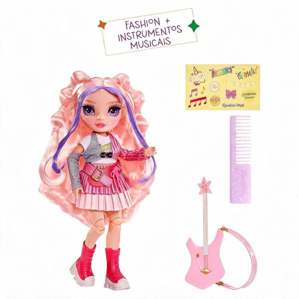 Mini Boneca Rainbow Jr High Rock Band Fashion Doll Bella