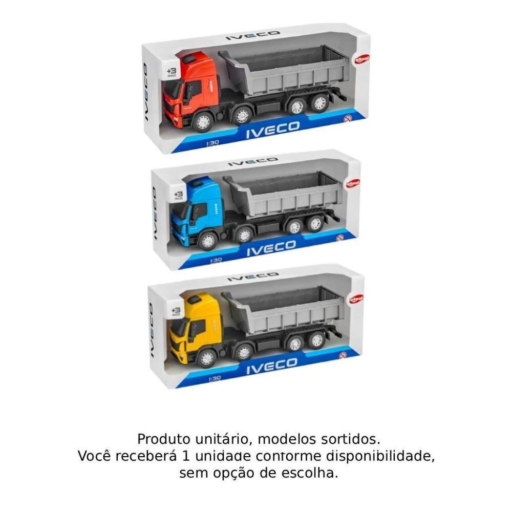 Brinquedo Mini Caminhão Basculante Teto Alto Bi-Truck Iveco Usual - Sortido