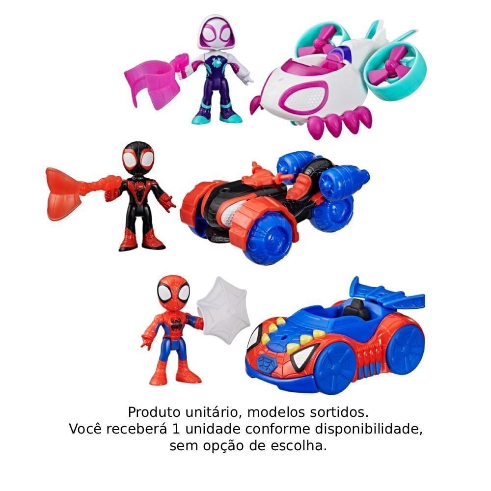 Mini Figura Spidey e Amigos Espetaculares Veículos Hasbro - Sortido