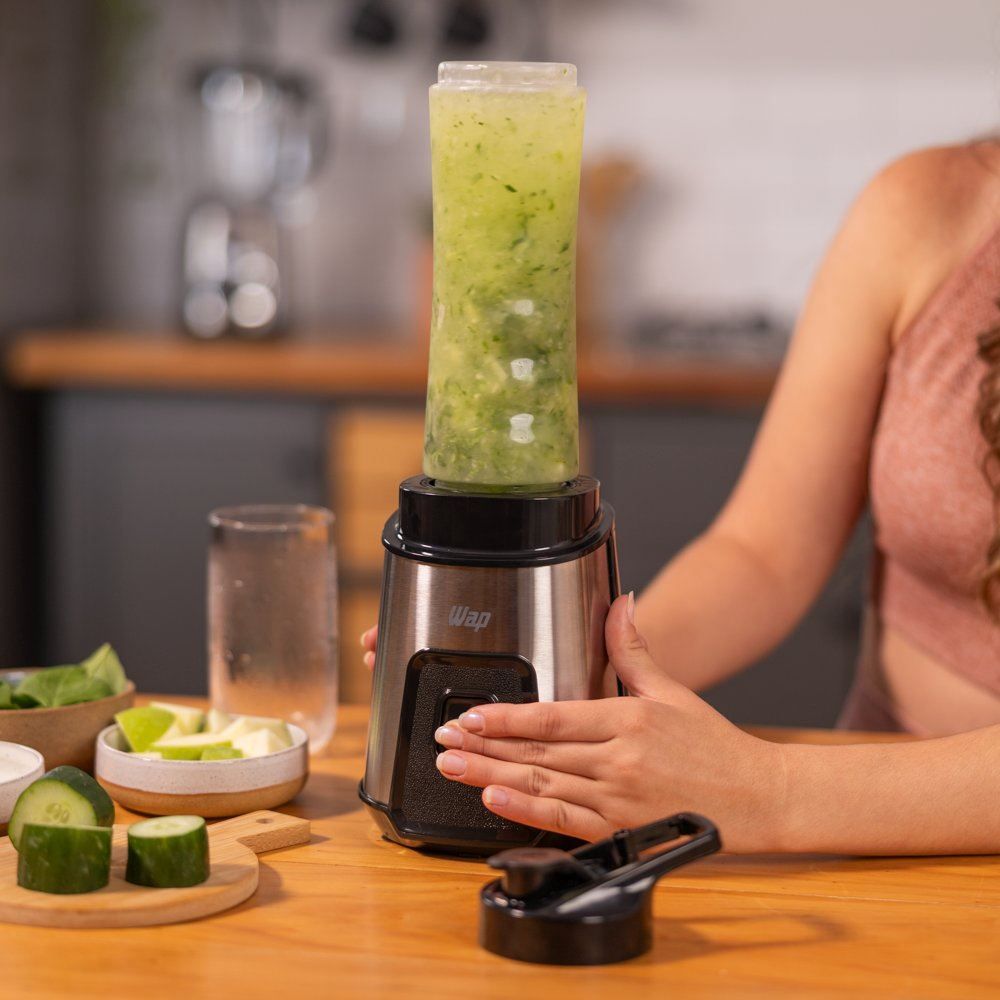 Mini Liquidificador Blender Go Wap Com 2 Copos Squeeze