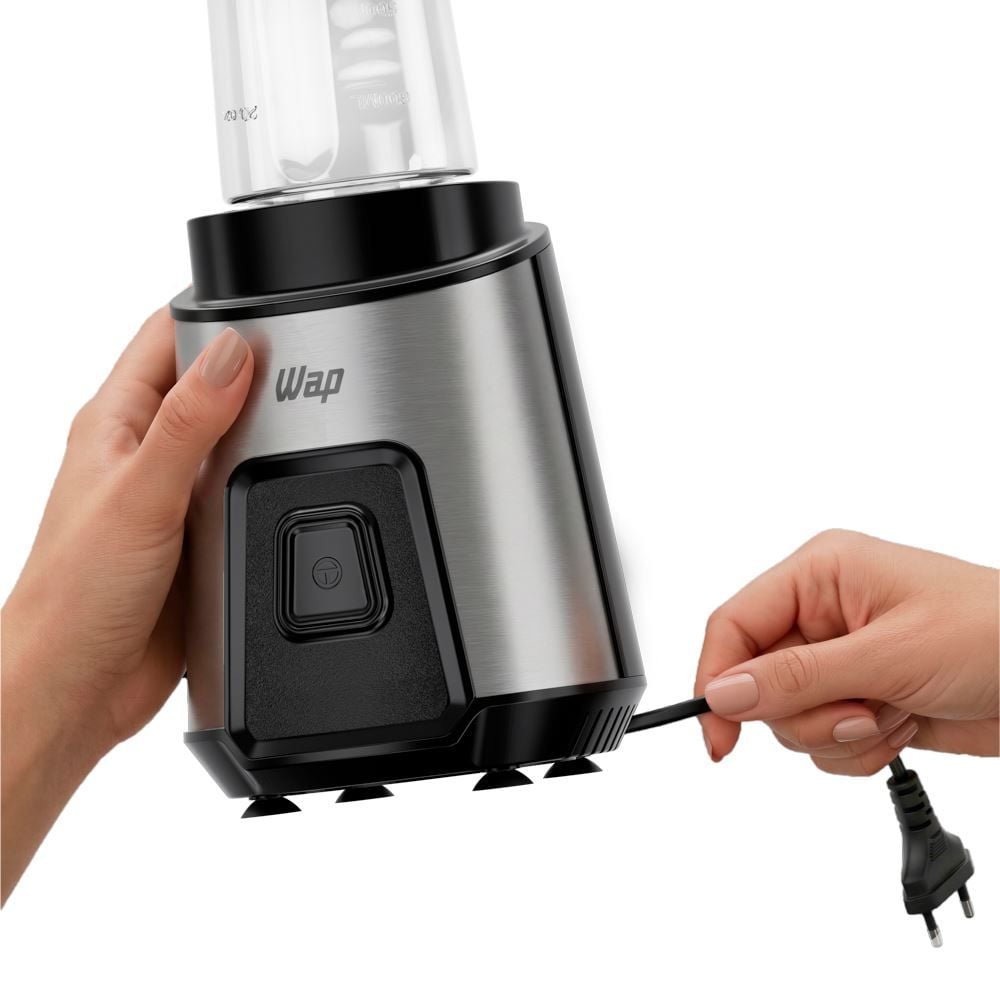 Mini Liquidificador Blender Go Wap Com 2 Copos Squeeze