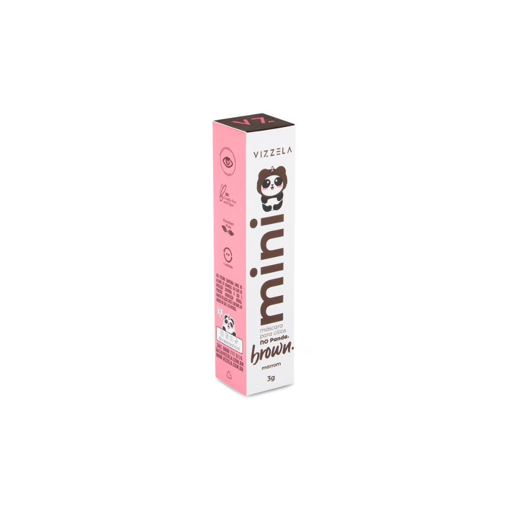 Mini Mascara para Cílios Vizzela - Cor Brown - Vegana - 3G
