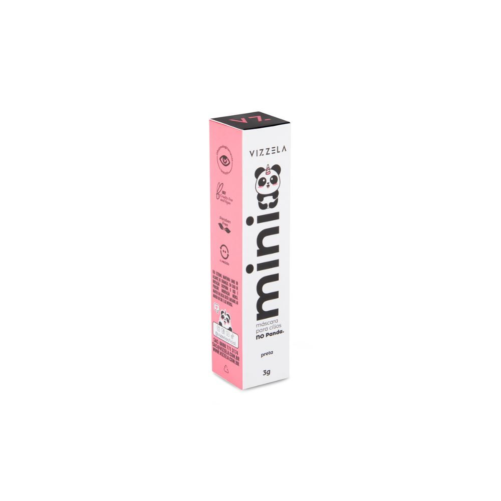 Mini Mascara para Cílios Vizzela - Cor Preta - Vegana - 3G