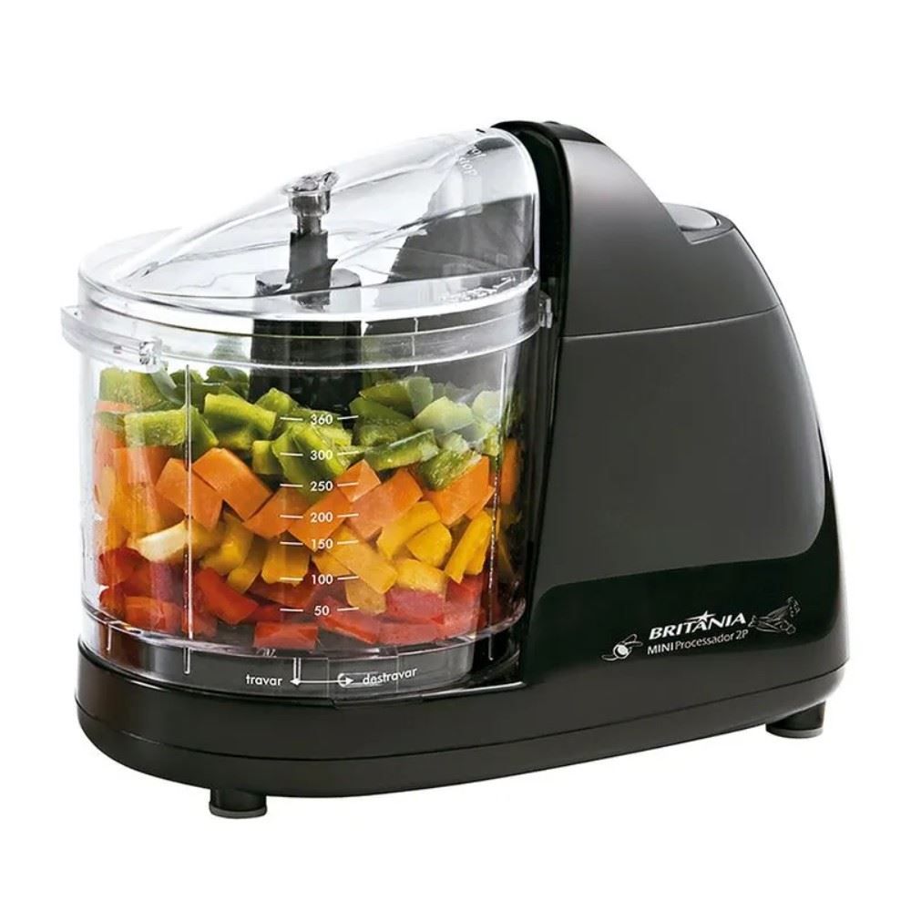 Mini Processador 2P com Jarra Transparente Britania