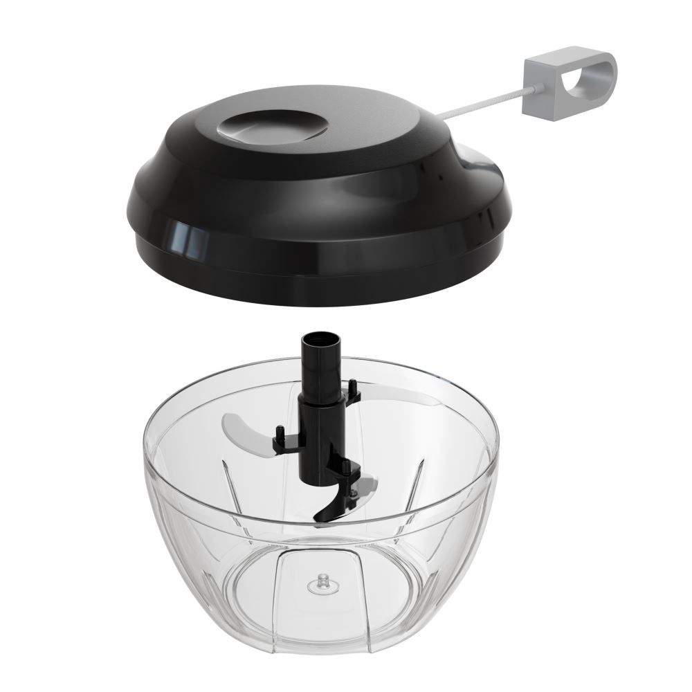 Mini Processador Manual Lyor 3 Lâminas 500Ml - Preto