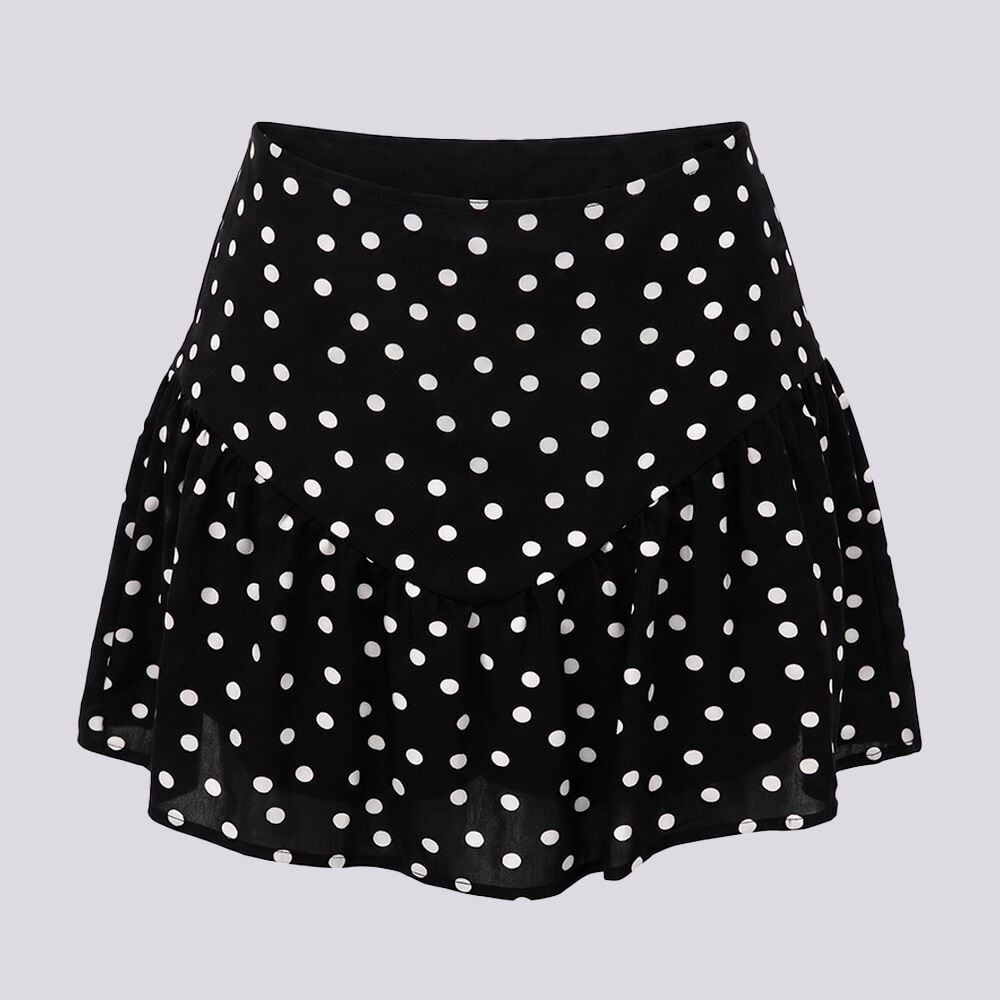 Mini Saia Feminina Com Babados Em Viscose Boby Blues