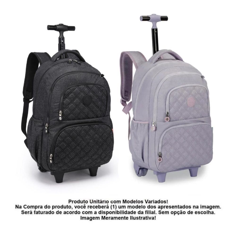 Mochila de Rodinhas Duplas Juvenil Kika - Sortido