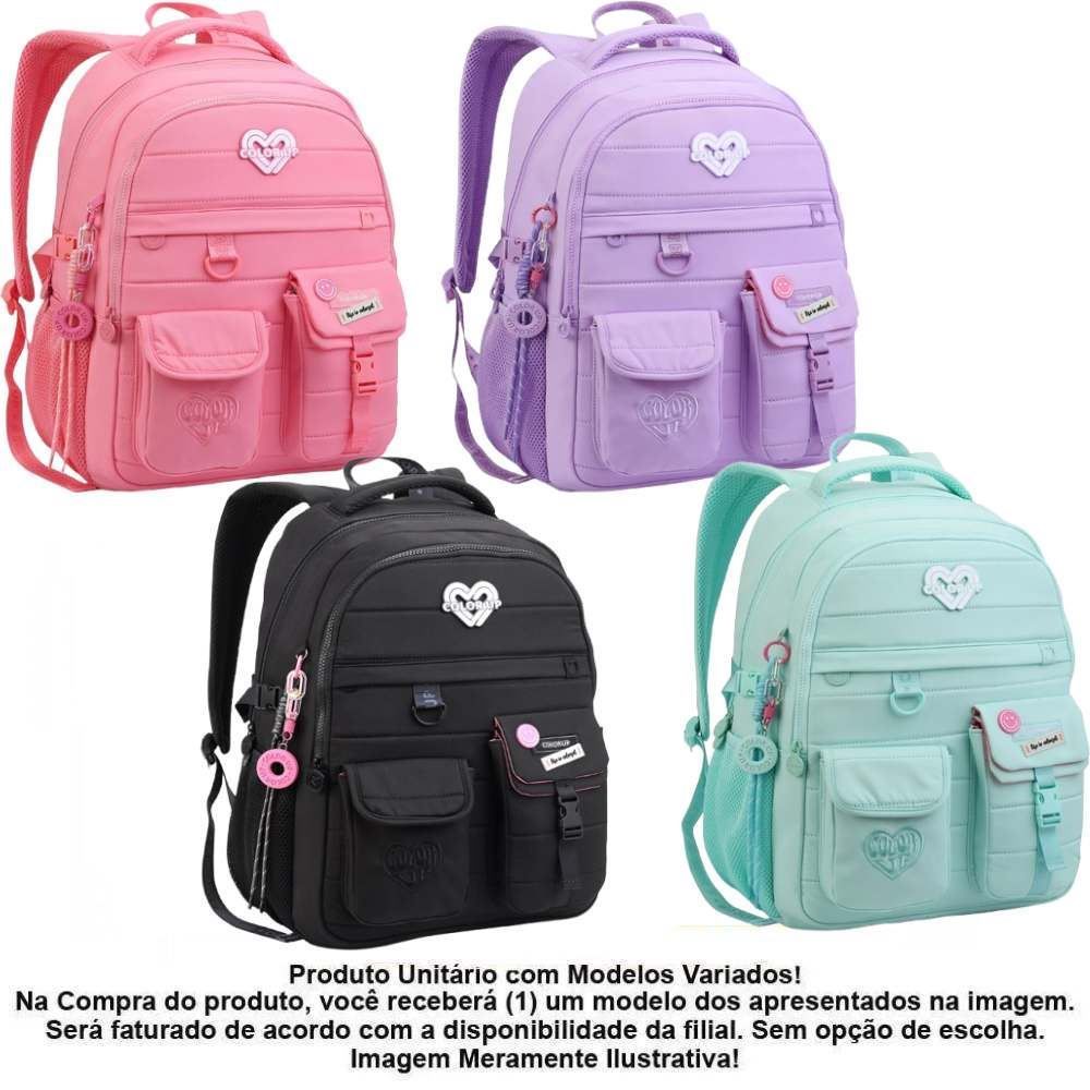 Mochila de Costas Juvenil Colors Seanite - Sortido