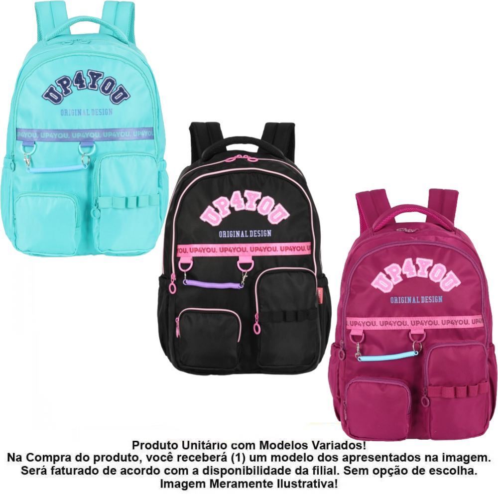 Mochila de Costas Juvenil Up Colors Luxcel - Sortido