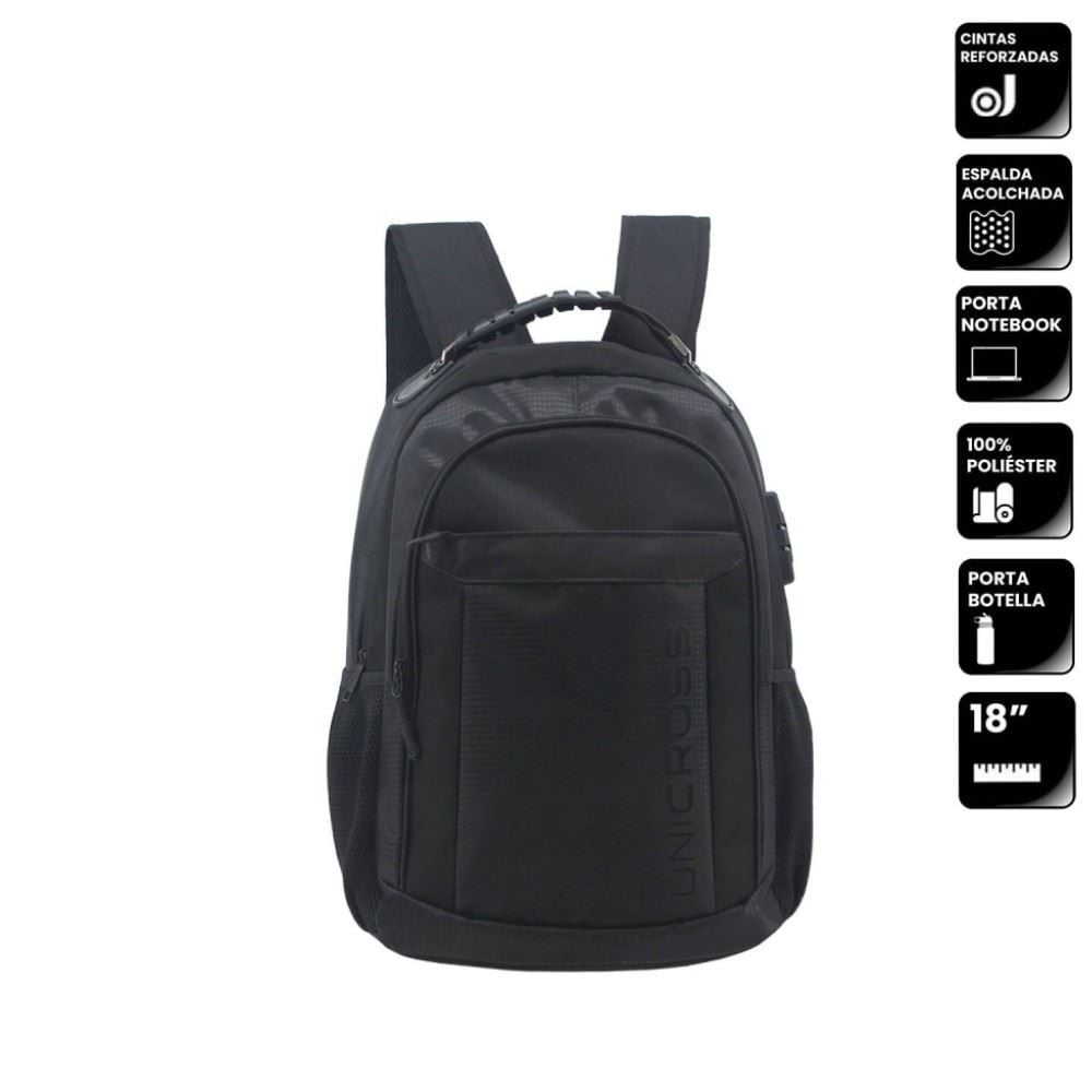 Mochila Executiva Unicross Preta Travel Blue