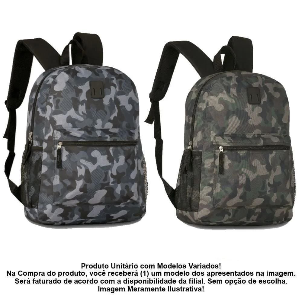 Mochila Juvenil Camuflada Clio Style - Sortido