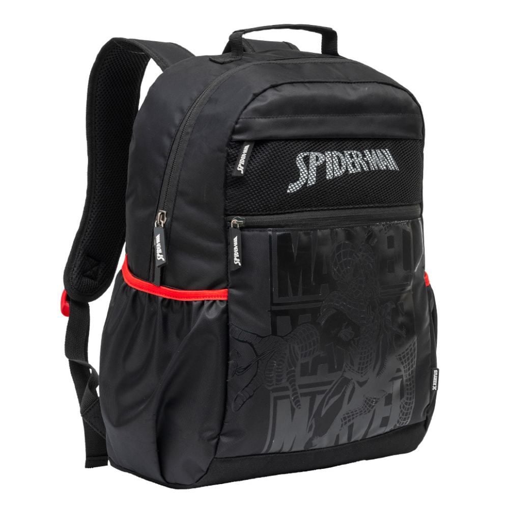 Mochila Juvenil de Costas Homem Aranha Xeryus - Preto 