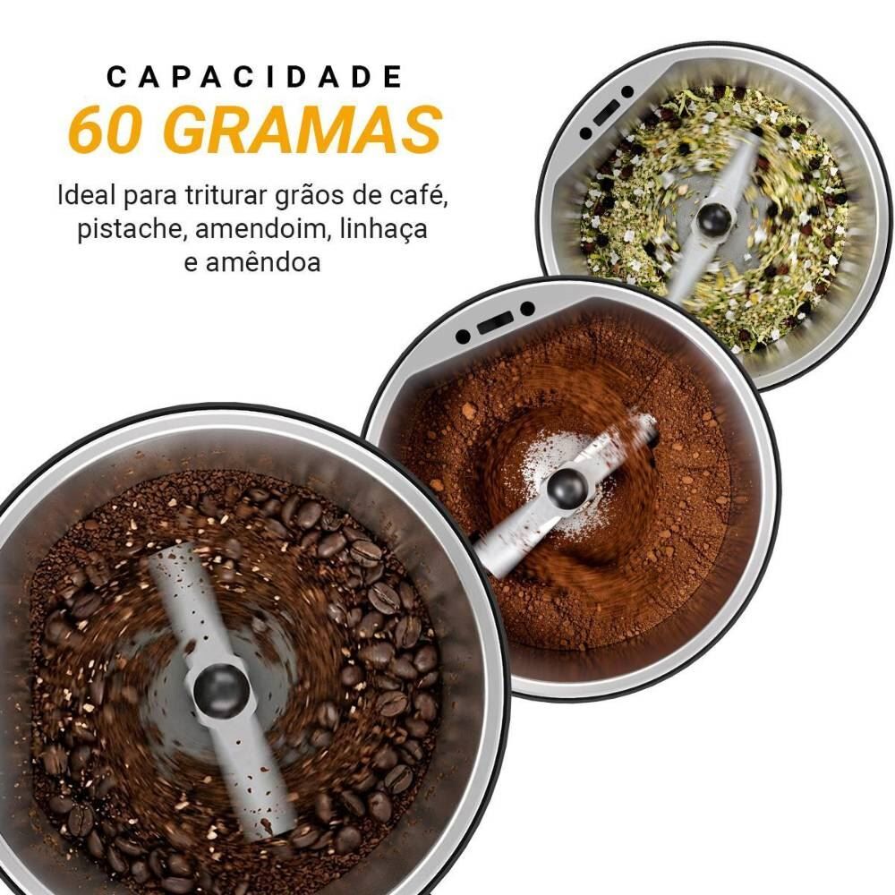 Moedor de Café Philco 60g Inox 200W Grano Aroma PMC02A