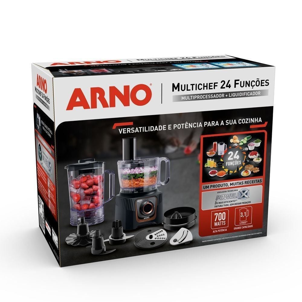 Multiprocessador Arno 700W 24 Funções Preto MP72