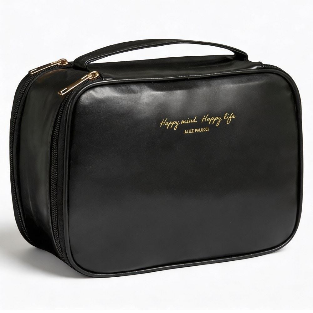 Necessaire com Duas Divisórias Alice Palucci - PRETO U