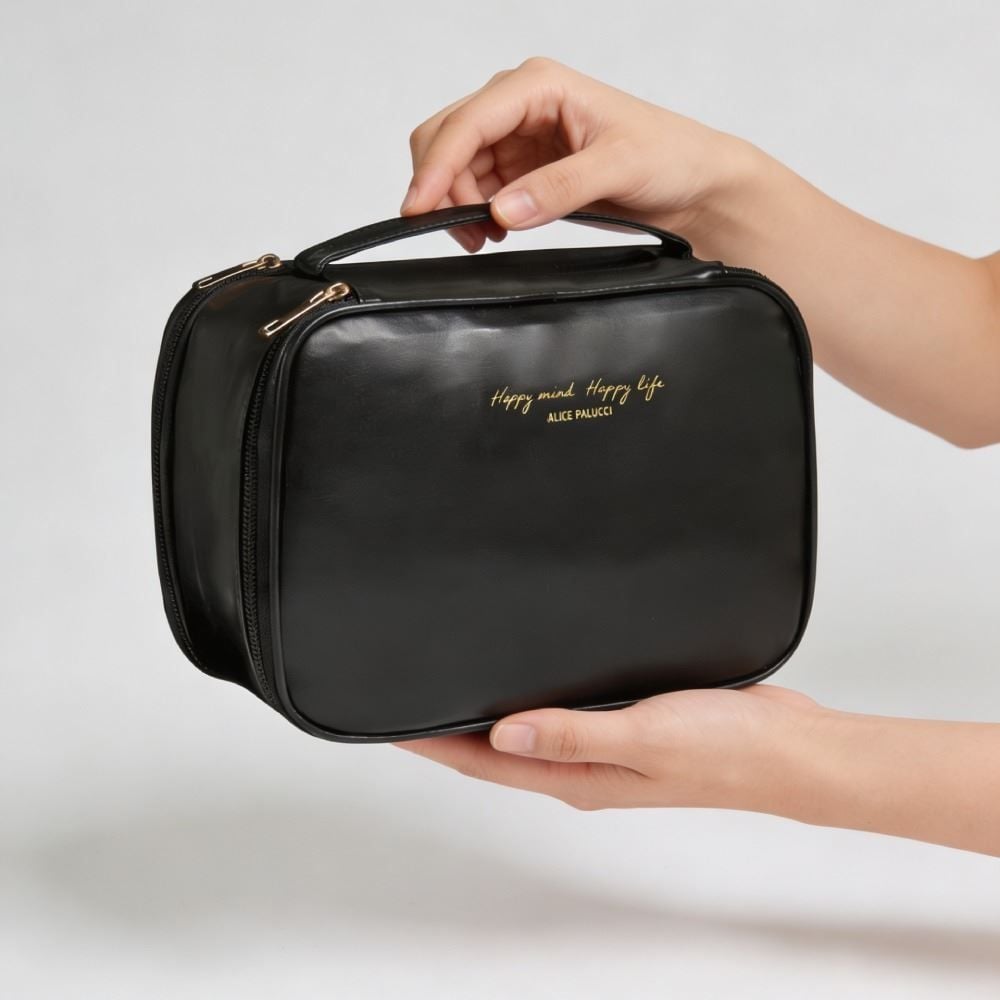Necessaire com Duas Divisórias Alice Palucci - PRETO U