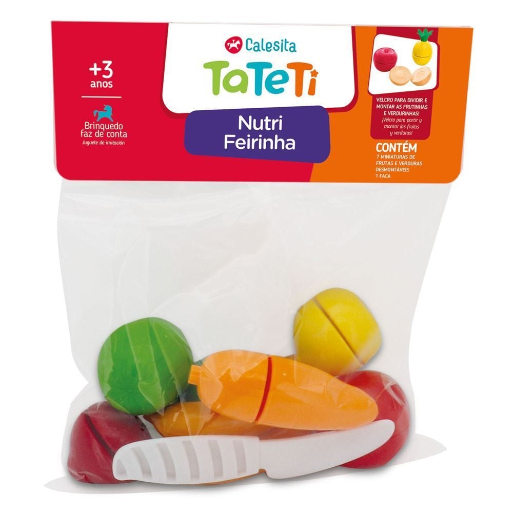 Nutri Feirinha Frutas Sortidas Com Velcro E Faca Tateti - 302