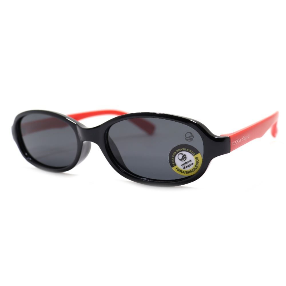 Óculos De Sol Infantil Cobra D'agua Nv90011 - Preto e Vermelho