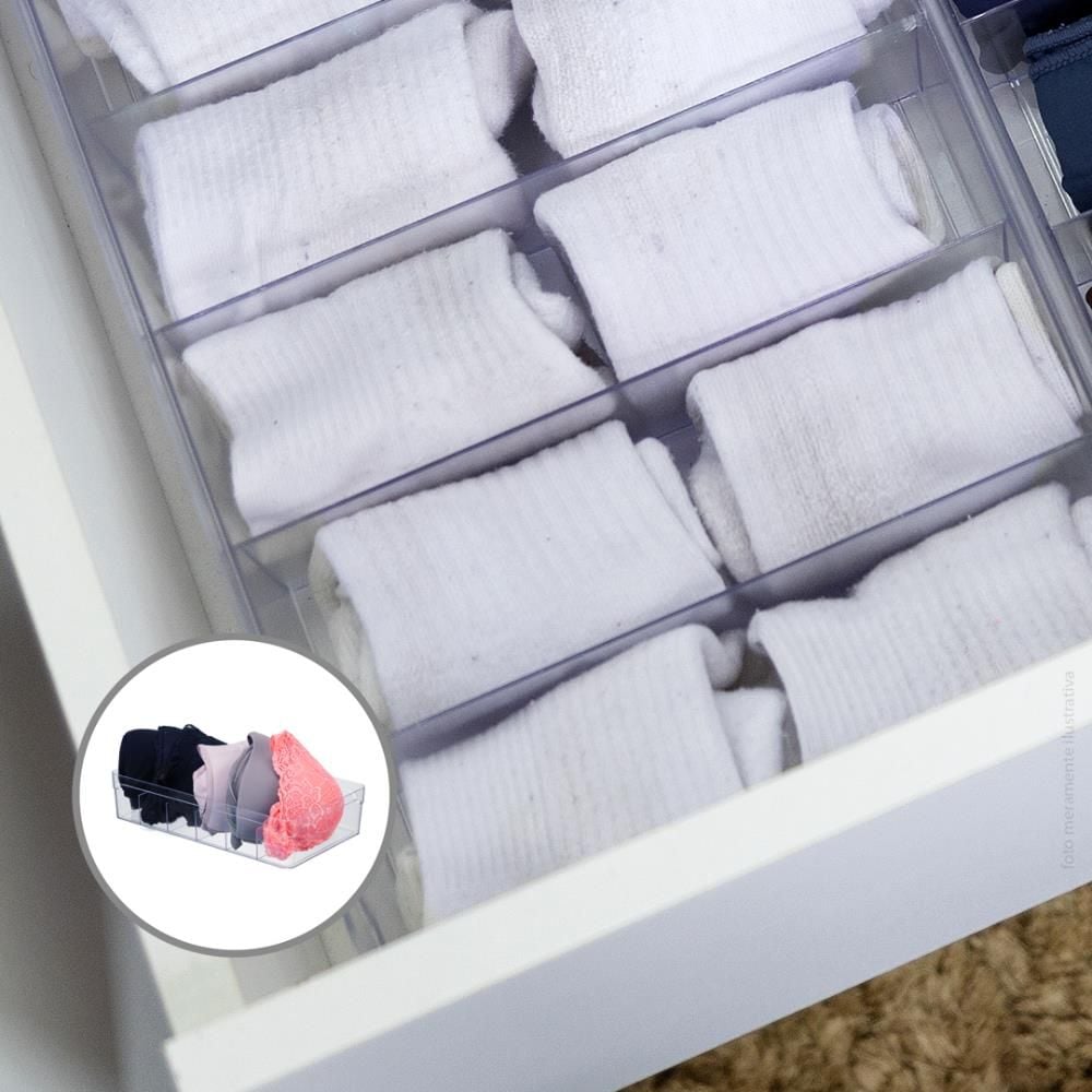 Organizador De Gavetas Colméia Cristal Arthi 4,3 Litros - Transparente