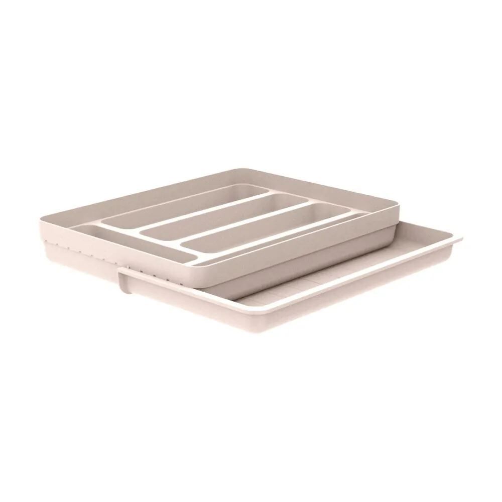 Organizador de Talheres com Extensor Ou Logic - Bege Fechado