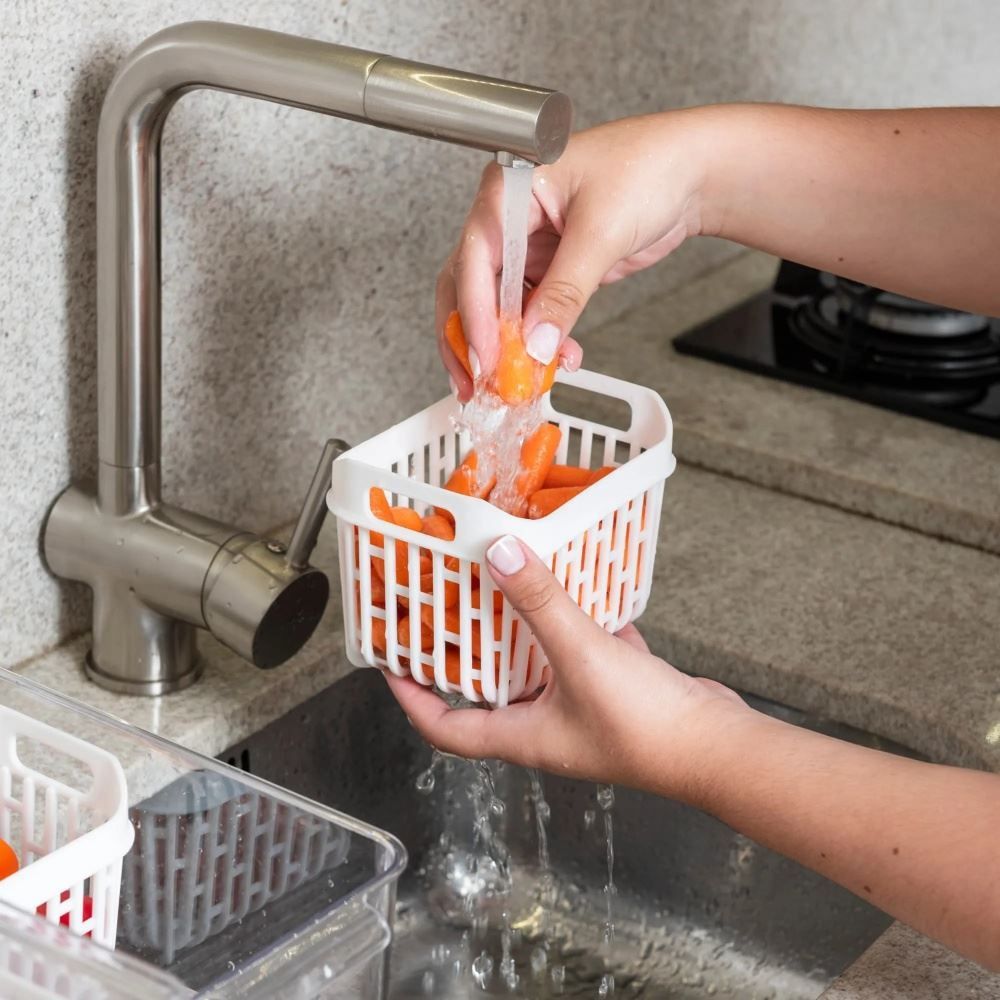 Organizador de Geladeira com Cesto Duplo Dry Coza 3,2 Litros