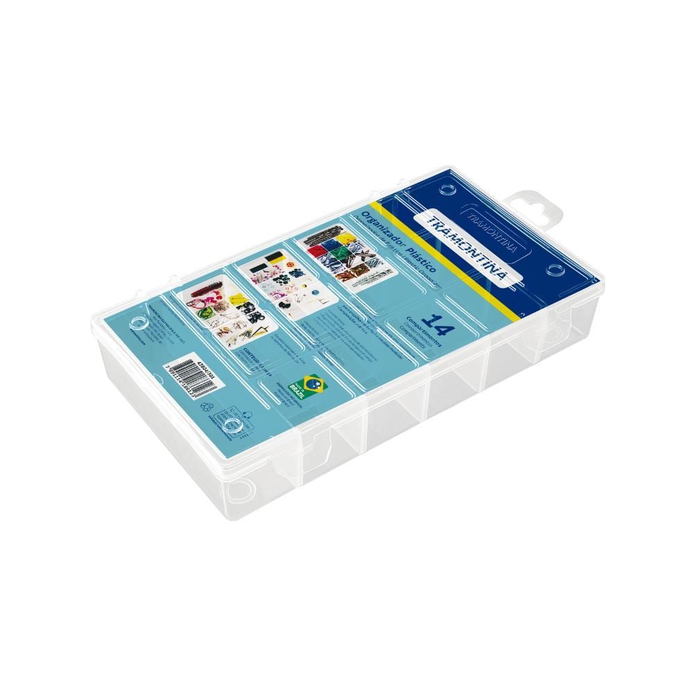 Organizador Plástico Transparente com 14 Compartimentos Tramontina