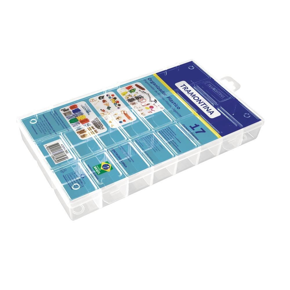 Organizador Plástico Transparente com 17 Compartimentos Tramontina