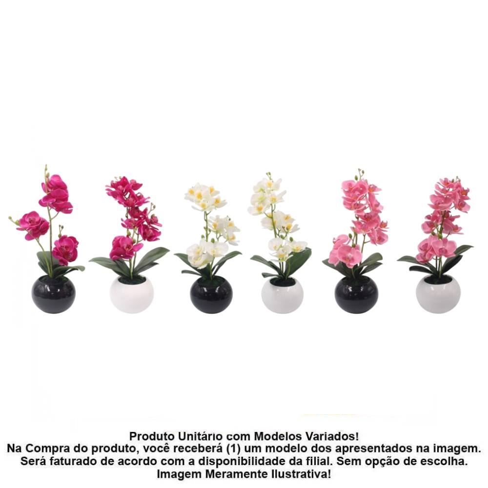 Orquídea Artificial com Vaso de Cerâmica Havan Casa 44Cm - Sortido